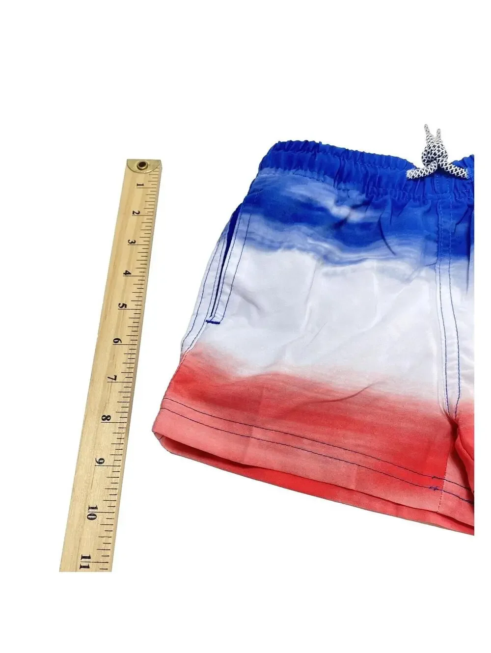 Toddler Size 2T Red White & Blue USA theme Swim Shorts Swim Trunks - Brand New